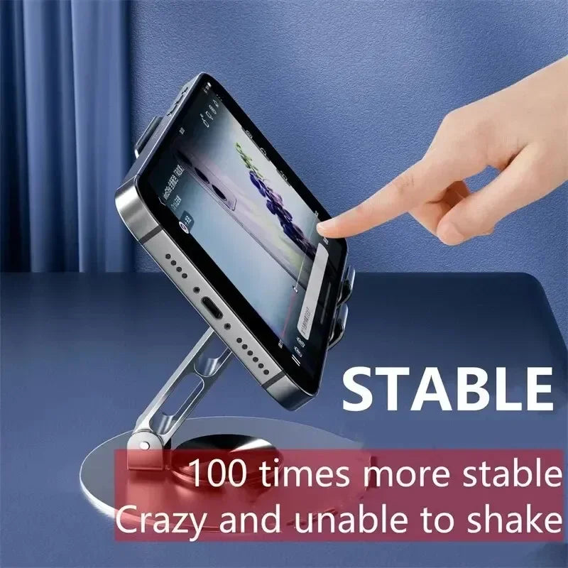 720° Rotating Aluminum Tablet & Phone Stand – Foldable Holder