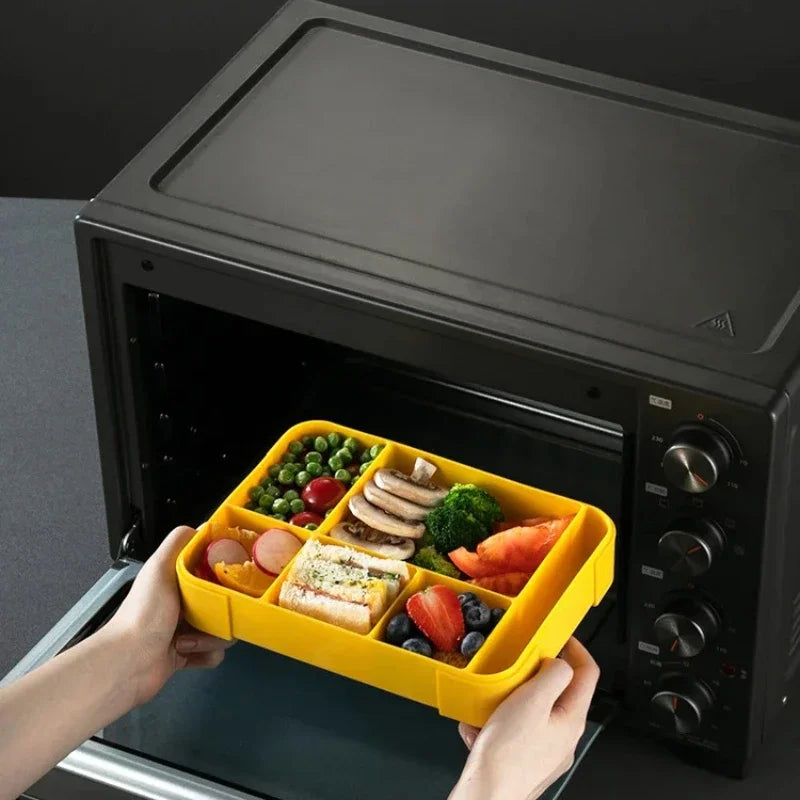 1330ML Bento Box Adult Lunch Containers with 6 Compartment for Adults/Kids/Toddler With Tableware Sauce Lunch Box Peaceful Pleasures Health and Wellness
