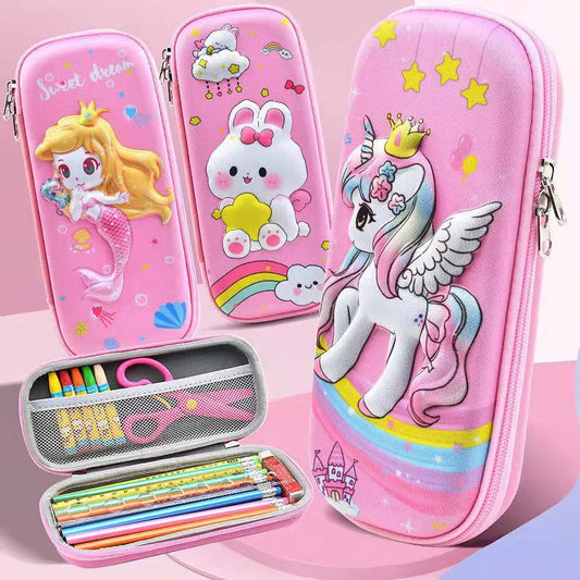 3D Kawaii Pencil Case EVA Large Capacity Waterproof Light Box Student Peaceful Pleasures Health and Wellness