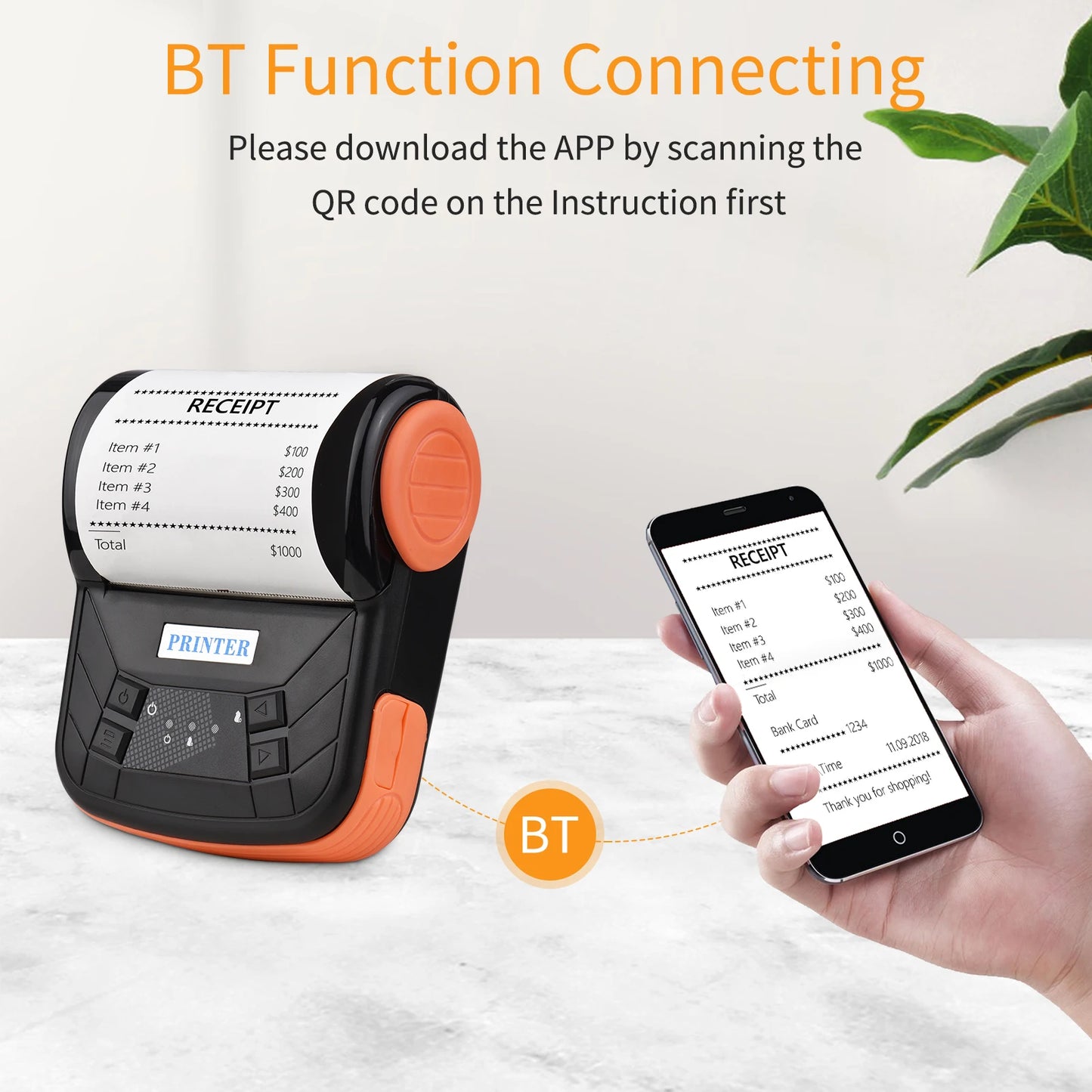 Portable 80mm Bluetooth Thermal Receipt Printer | ESC/POS