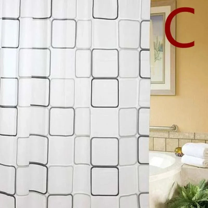 Creative Ocean Creature Bathroom Curtains Geometric Pattern