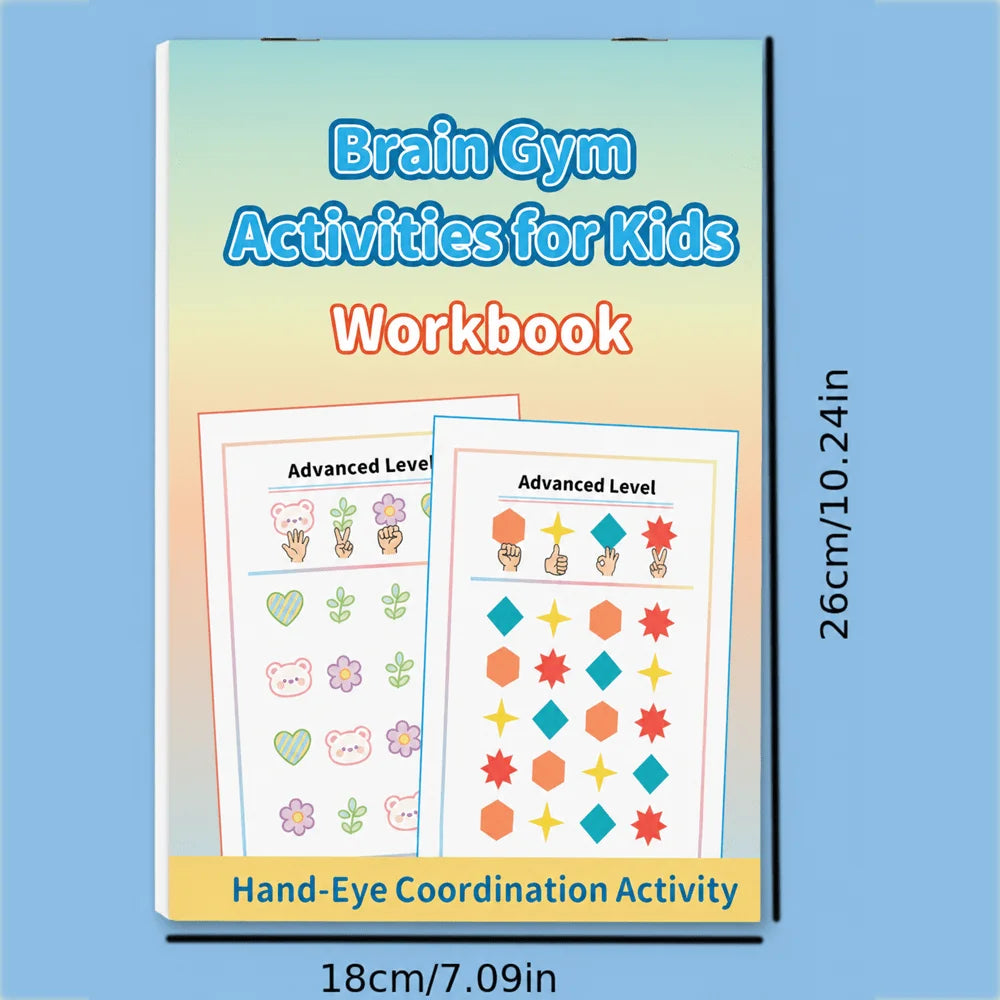 Brain Gym Activities Workbook Kids 32 Pages Hand-eye Coordination