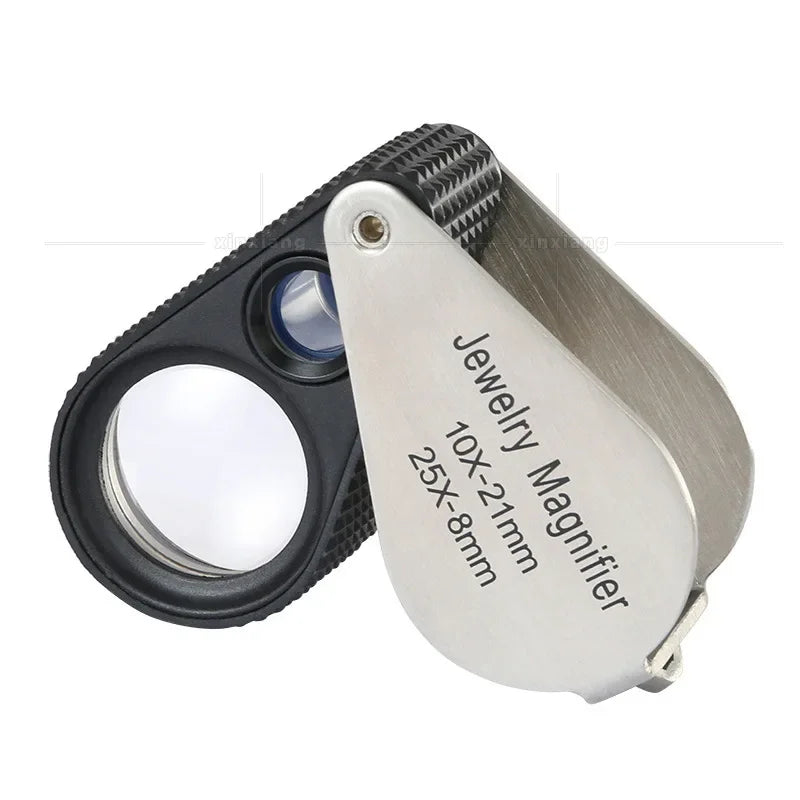 10x 25x Jewelry Loupe Magnifier LED Lighted Magnifying Glass with UV Light For Jewelry Diamonds Coins Stamps Rocks Peaceful Pleasures Health and Wellness