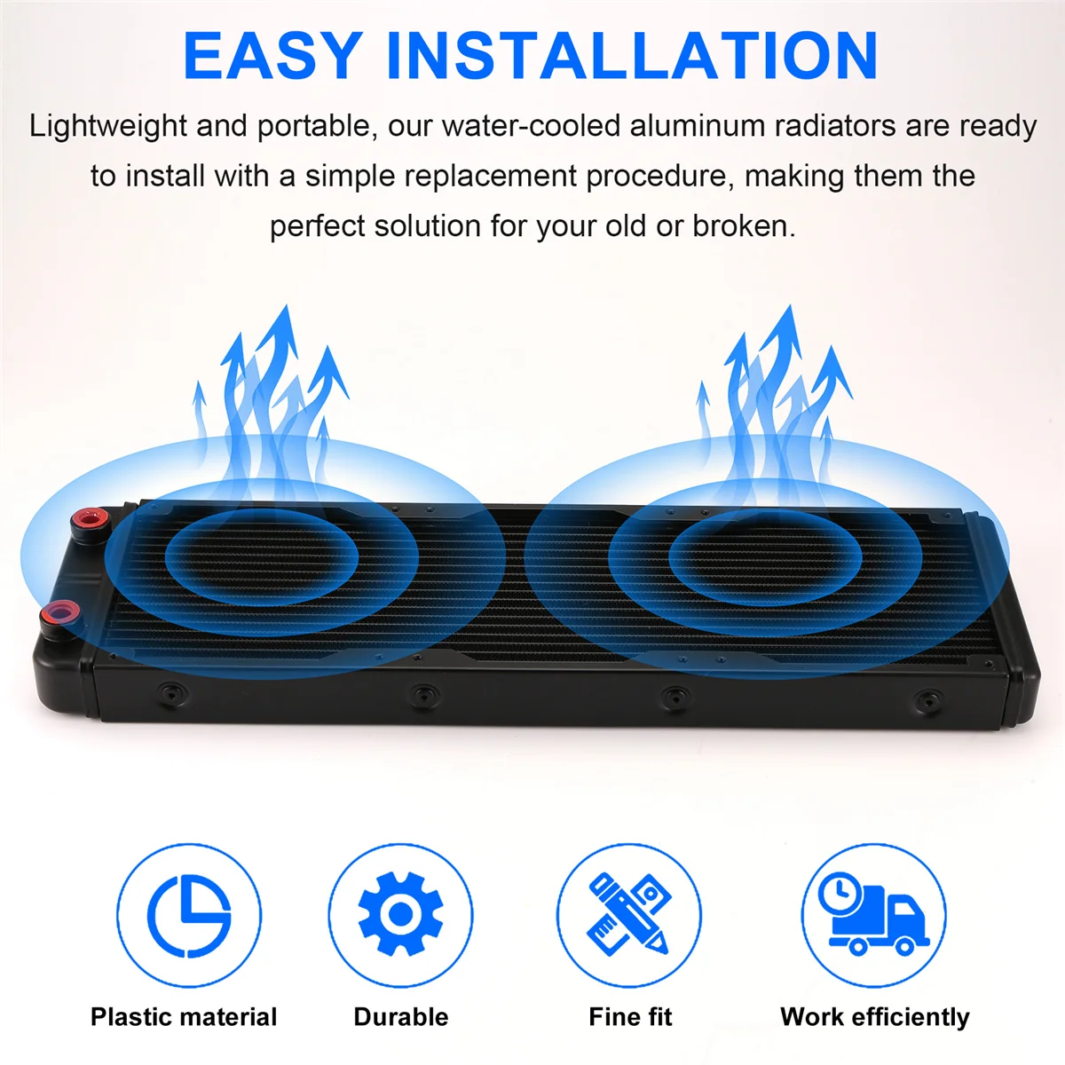 360mm Aluminum Water Cooling Radiator 18-Pipe PC Liquid Cooler Peaceful Pleasures Health and Wellness