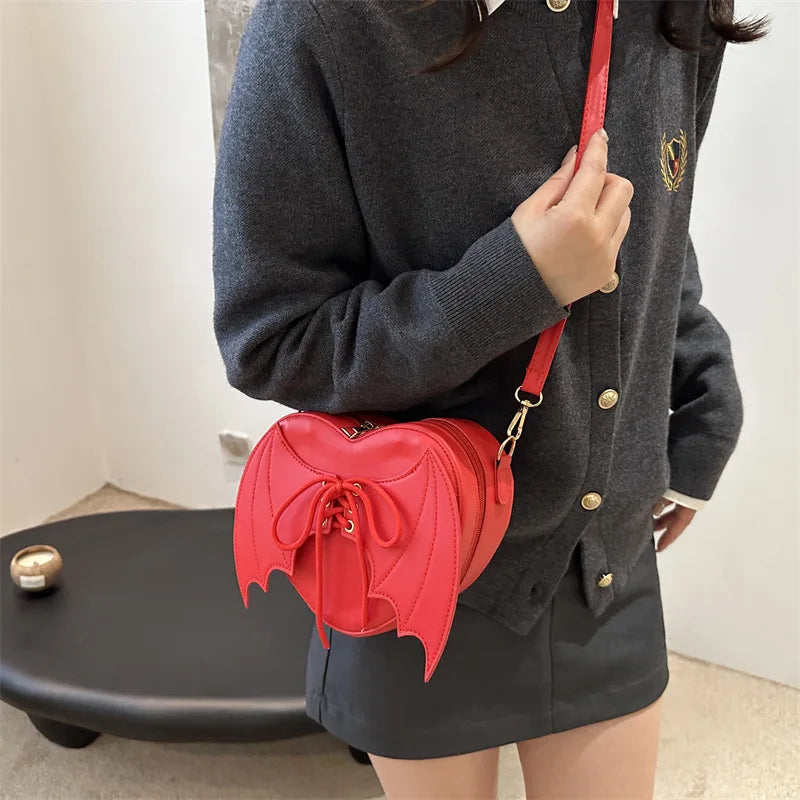 Niche Design Bag Women Trendy Fashionable and Individual Wing-shaped Single-shoulder Bag Versatile Irregular Shape Crossbody Bag Peaceful Pleasures Health and Wellness