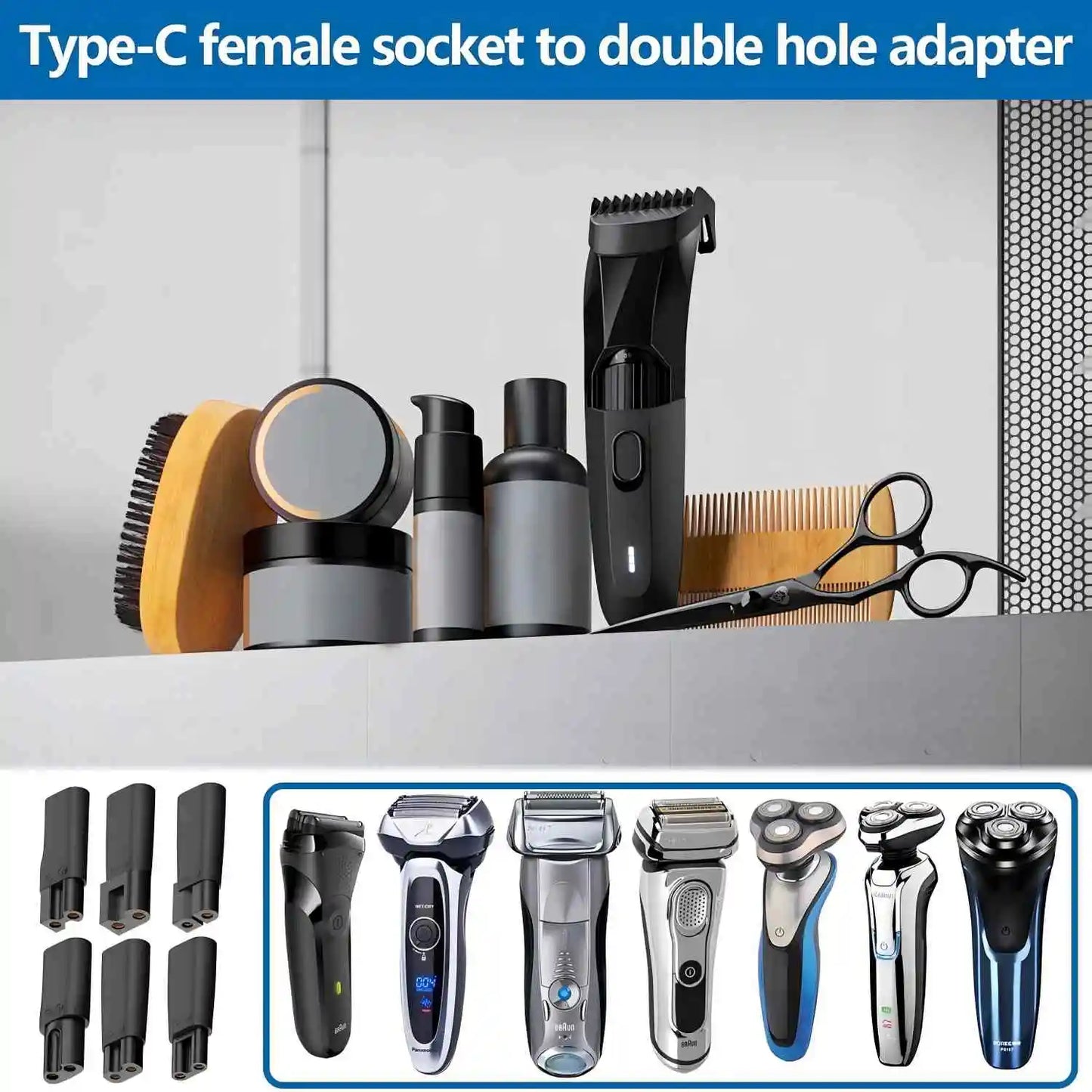 6-Pack Type-C USB Charger Adapter for Shavers & Hair Clippers Peaceful Pleasures Health and Wellness
