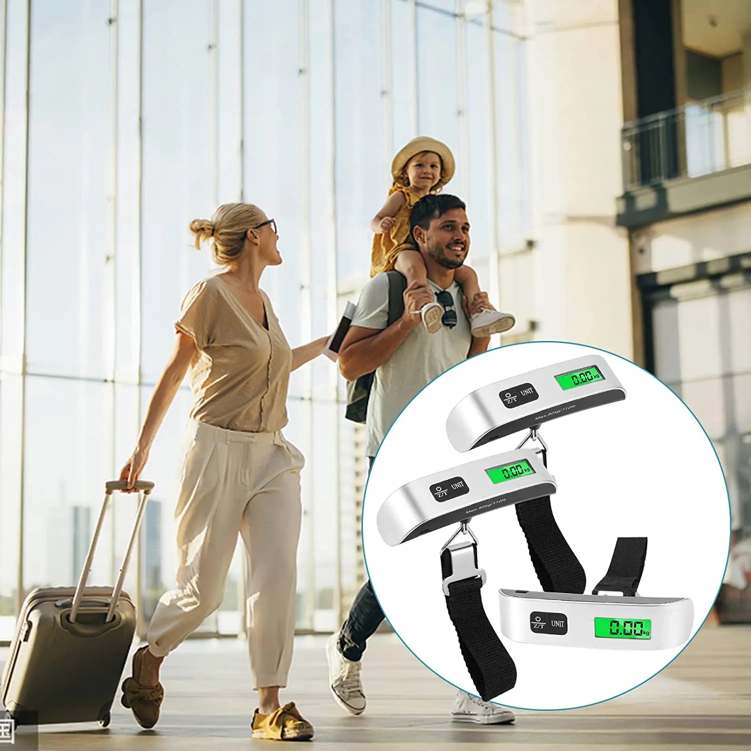 1pcs Portable Scale Digital LCD Display 110lb/50kg Electronic Luggage Hanging Suitcase Travel Weighs Baggage Bag Weight Balance Peaceful Pleasures Health and Wellness