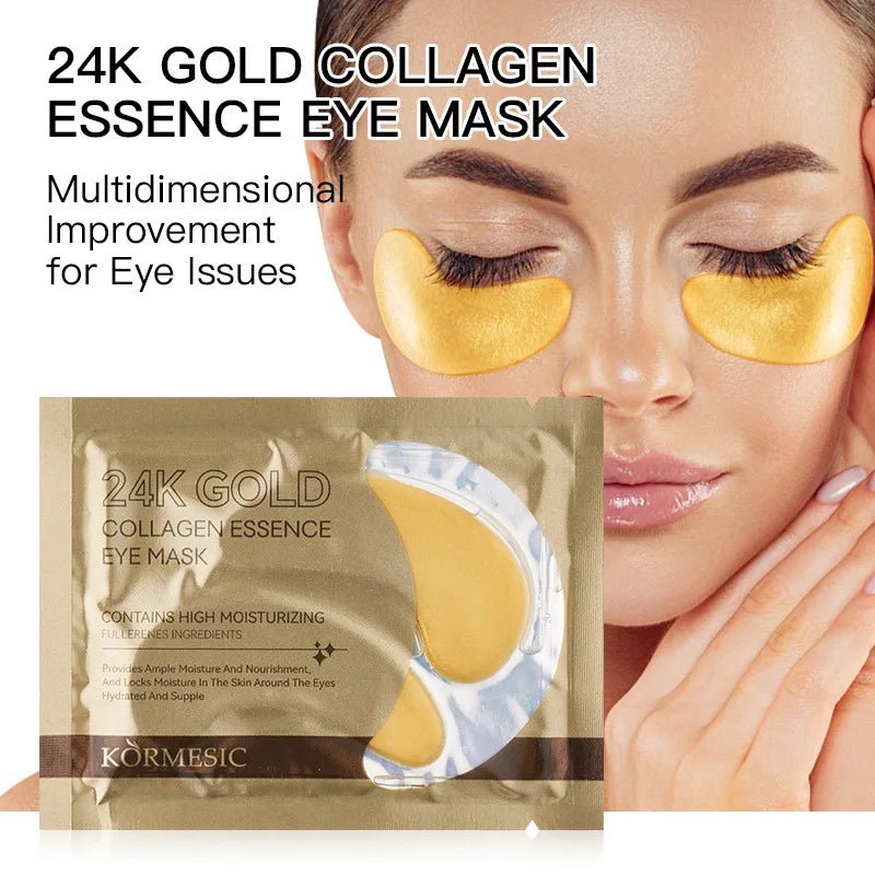 24K Gold Collagen Eye Masks 10 Pairs – Anti-Aging & Dark Circles Eye Mask Patches Peaceful Pleasures Health and Wellness