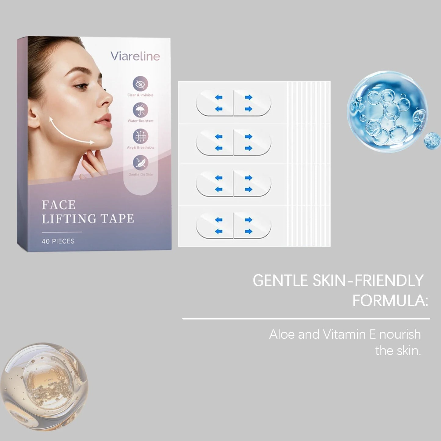 Invisible Face Lift Tape V-Shape Firming Patch 40pcs