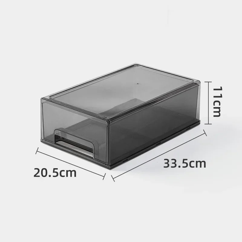 Transparent drawer storage box Large capacity Table cosmetic sundries sorting box Simple office stationery multilayer organizer Peaceful Pleasures Health and Wellness black M