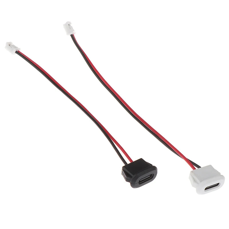 1pcs 2Pin USB-C Type Waterproof USB Contor Direct Compression Female Base Socket Charging Interface With Welding Wire Peaceful Pleasures Health and Wellness
