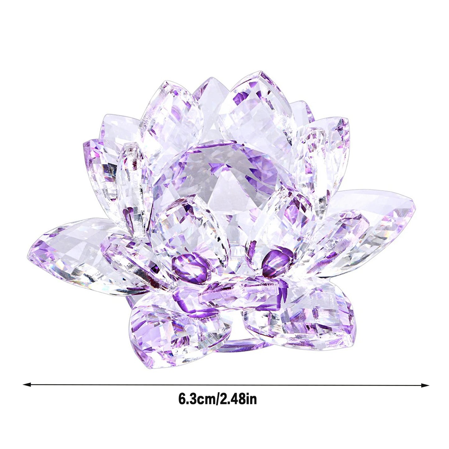 Crystal Lotus Flower Figurines Flower Crafts Glass Car Figurines for Tabletop Centerpiece Home Office Peaceful Pleasures Health and Wellness