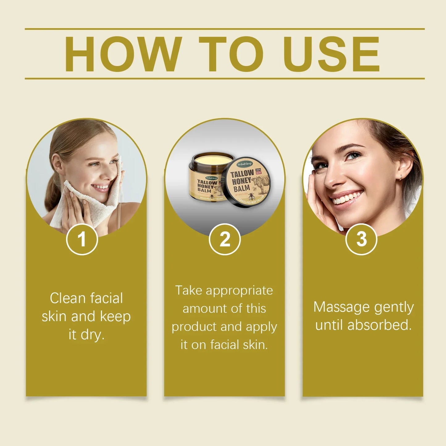 WOODSLEEP Tallow Honey Balm – Deep Moisturizing Face Cream 60g