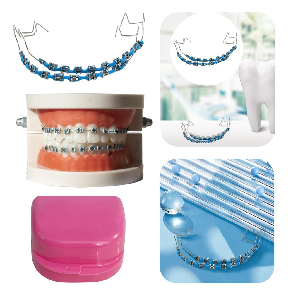 Temporary Tooth Decoration Dental Fake Braces Orthodontic Braces Dental Metal Bracket Practice Props for Dental Students Peaceful Pleasures Health and Wellness