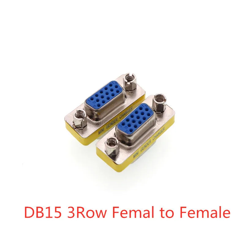 2PCS DB9 DB15 DB25 Gender Changer Adapter RS232 Com D-Sub To Male Female VGA Plug Connector 3Row 15Pin Peaceful Pleasures Health and Wellness