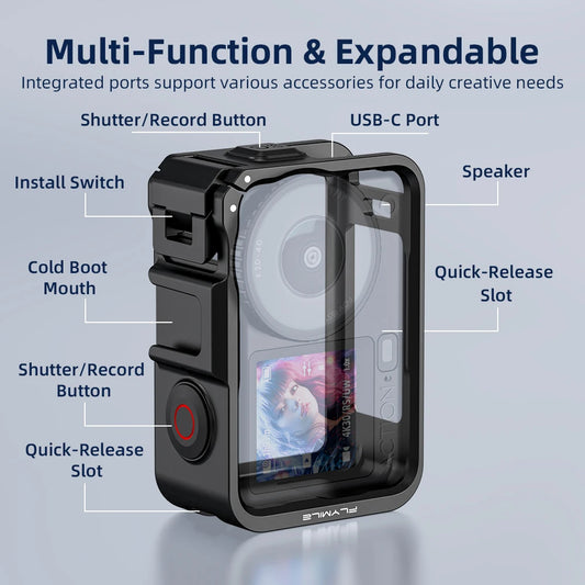 Reliable & Lightweight Protection For DJI Action 6 Camera Frame Vertical/Horizontal Shooting Protective Frame Peaceful Pleasures Health and Wellness Default Title
