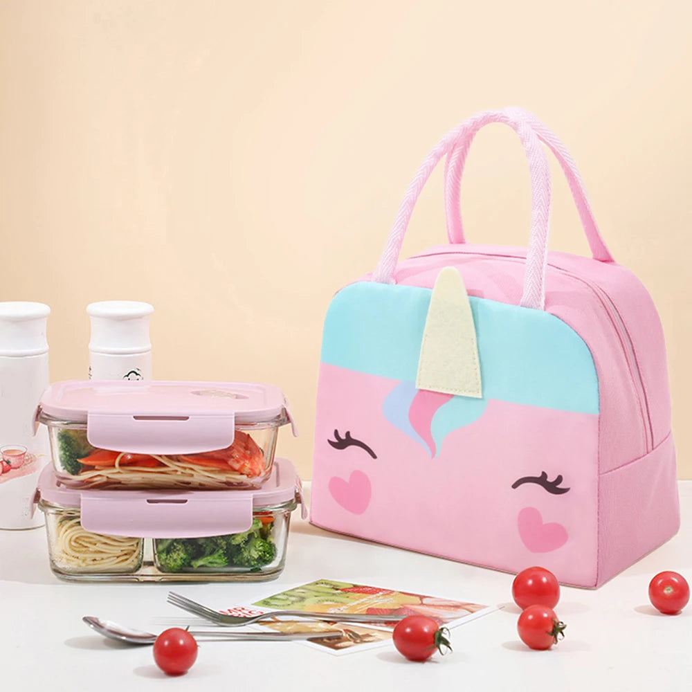 3D Three-Dimensional Bento Bag Cute Cartoon Bento Bag Lunch Bag Handbag Storage Insulation Bag Canvas Lunch Box Bag Ice Pack Peaceful Pleasures Health and Wellness