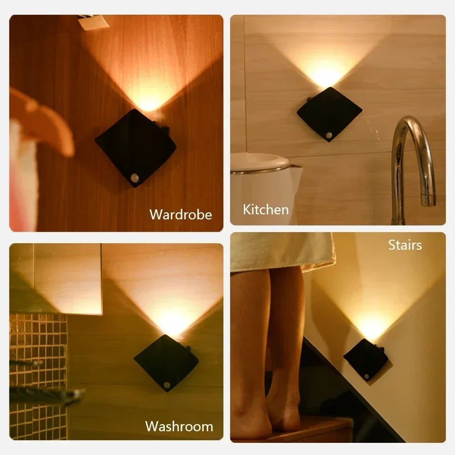 Wireless LED Wall Sconce Night Light with Motion Sensor
