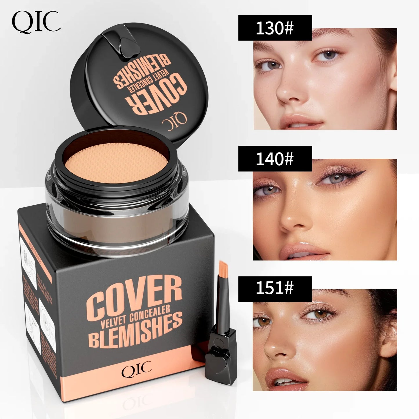 QIC Full Coverage Waterproof Concealer Cream – All Skin Types