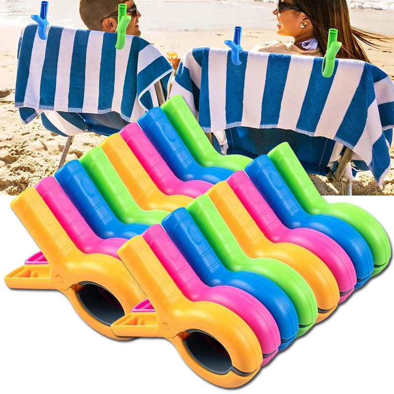 Heavy-Duty Beach Towel Clips for Pool & Cruise Chairs (4/8 Pcs) Beach Chair Clips Peaceful Pleasures Health and Wellness