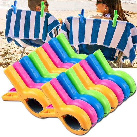 Heavy-Duty Beach Towel Clips for Pool & Cruise Chairs (4/8 Pcs) Beach Chair Clips Peaceful Pleasures Health and Wellness
