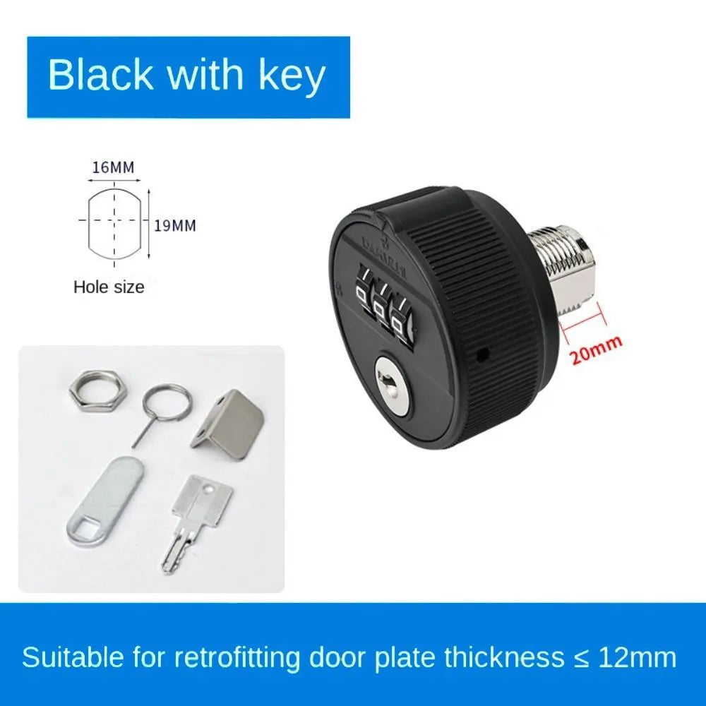 Zinc Alloy 3-Digit Combination Lock with Key | Cabinet & Drawer