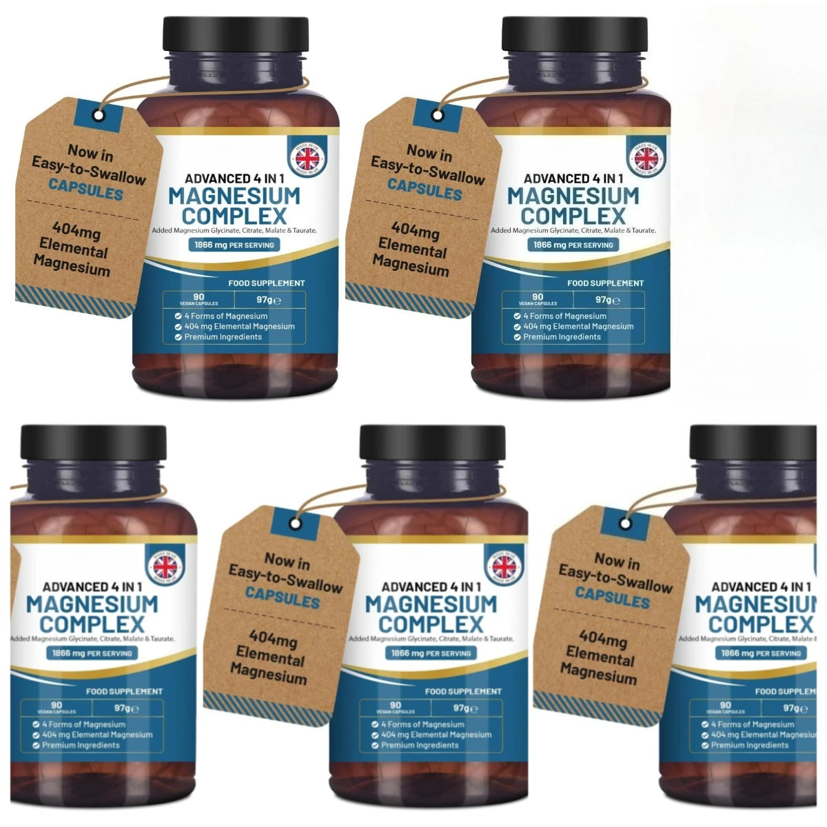 Magnesium Glycinate Complex 4-in-1 404mg Elemental 90 Caps
