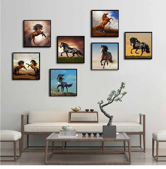 Nordic Horse Canvas Wall Art | Modern Unframed Poster Print Canvas Wall Art Peaceful Pleasures Health and Wellness
