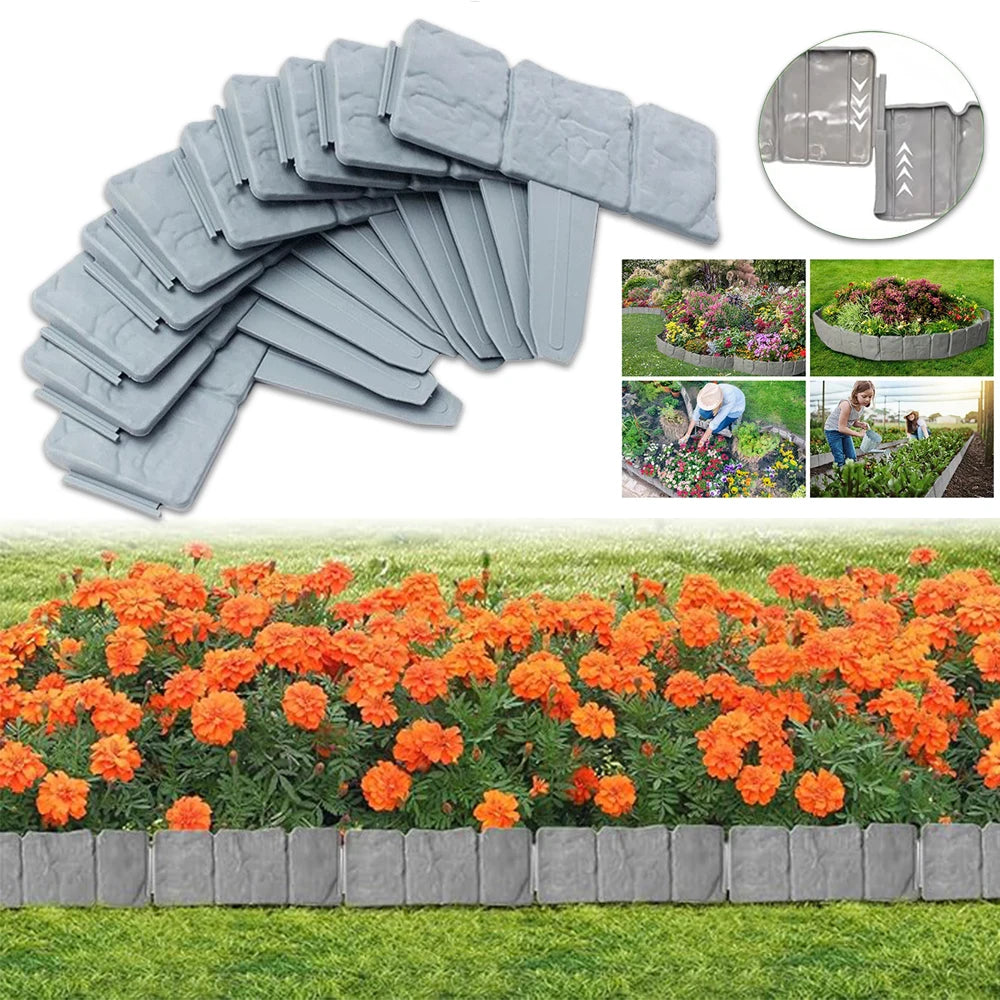 No-Dig Garden Landscape Edging Borders | Imitation Stone Lawn Fence Garden Landscape Edging Peaceful Pleasures Health and Wellness