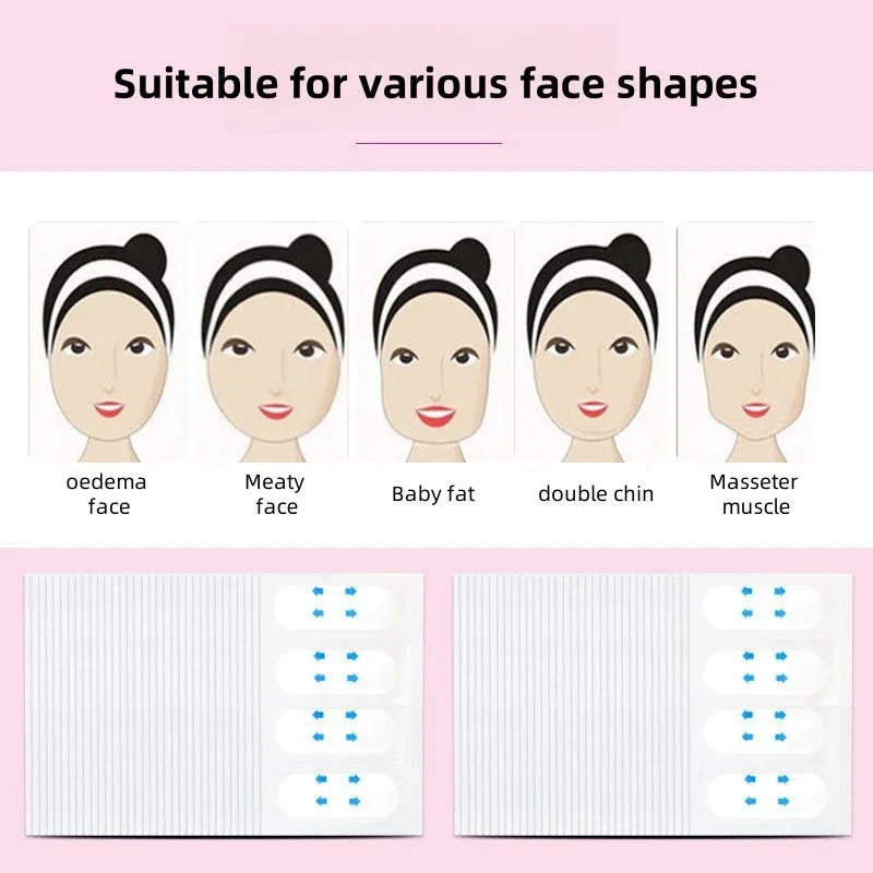 40-120PCS V-Shape Face Wrinkle Sagging Skin Adhesive Tape Lifting Face Stickers Invisible Transparent Thin Face Patche Lift Tool Peaceful Pleasures Health and Wellness