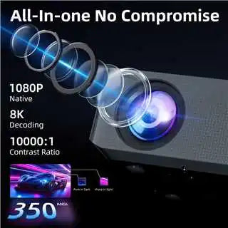 X1 Pro 8K Supported Full HD Projector 350ANSI Android 9.0 2.4G&5G WiFi Bluetooth 5.0 Screen Home Cinema Projector Peaceful Pleasures Health and Wellness