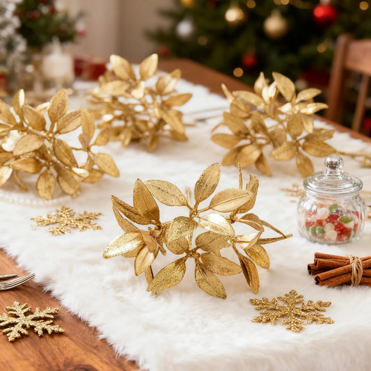 Artificial Golden Pine Picks | Wedding & Home Decor – 5/10 Pcs Artificial Floral Picks Peaceful Pleasures Health and Wellness
