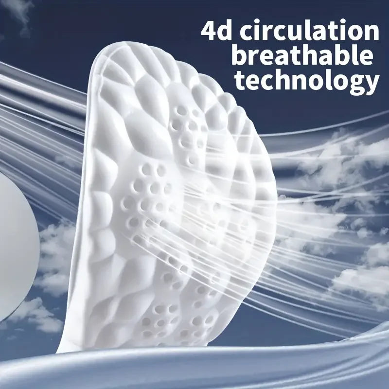 4D Latex Sport Insoles Super Soft High Elasticity Shoe Pads, Deodorant Cushion Arch Support Running Insoles Foot Insole Peaceful Pleasures Health and Wellness