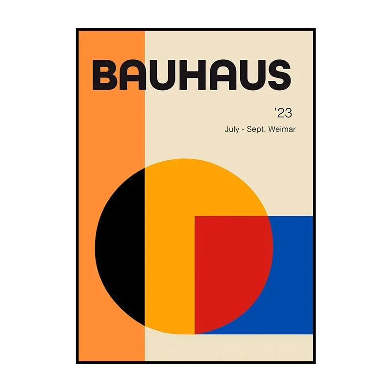Bauhaus Exhibition Poster Minimalist Vintage Canvas Wall Art
