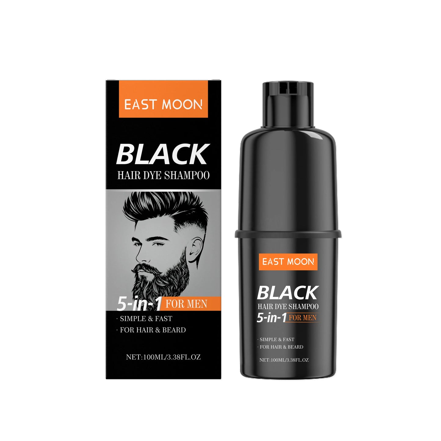 East Moon Black Men's Gray Coverage Hair Shampoo 100ml
