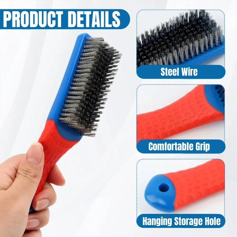 Stainless Steel Wire Brush Silicone Handle | Rust & Paint Removal