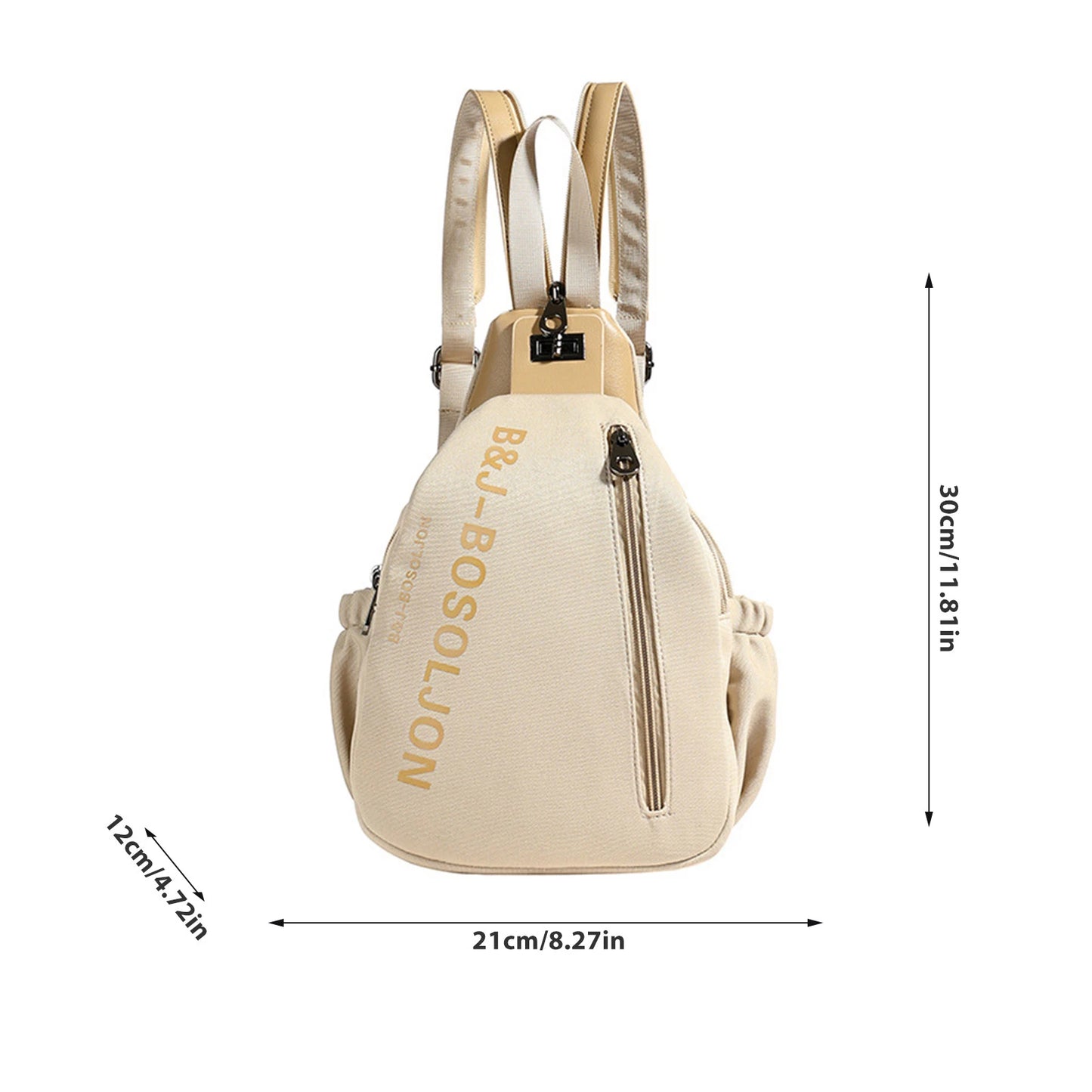 Multi-Compartment Shoulder Bag Wear-Resistant Buckle Soft Material Vertical Square Bag for Girls Students Campus Home Peaceful Pleasures Health and Wellness