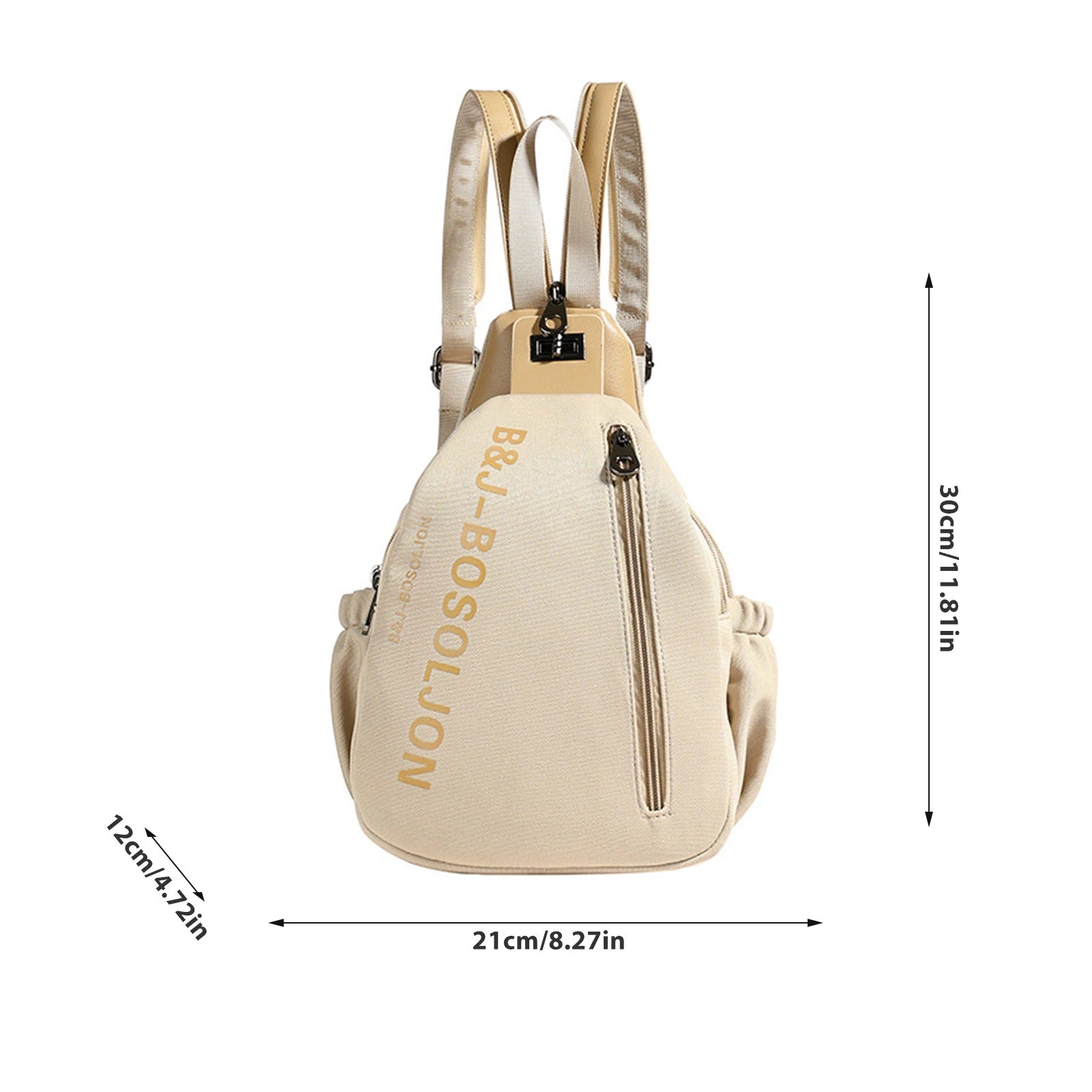 Multi-Compartment Shoulder Bag Wear-Resistant Buckle Soft Material Vertical Square Bag for Girls Students Campus Home Peaceful Pleasures Health and Wellness