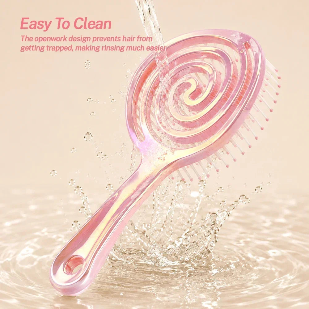 Round Hollow Hair Brush – Detangling, Volume & Scalp Massage