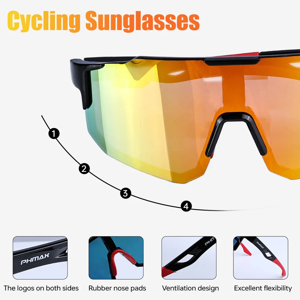 PHMAX Polarized Cycling Glasses – Ultralight UV MTB Sunglasses