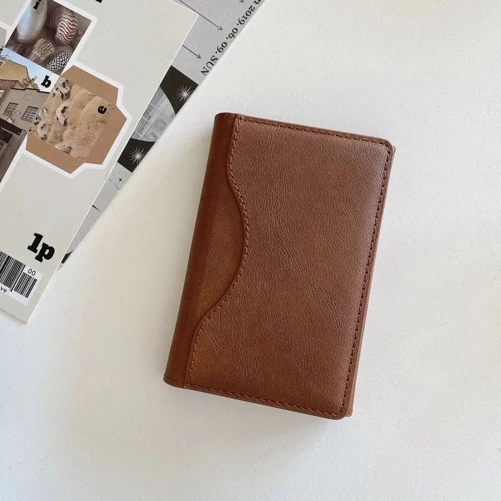 PU Leather Credit Card Holder | Magnetic Snap Business Wallet