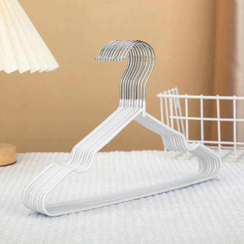 30cm Rubber Coated Kids Hanger Non-slip PVC Metal Infant Clothes Hanger for Home Dormitory Home Clothes Hanger Organization Peaceful Pleasures Health and Wellness 10PCS White