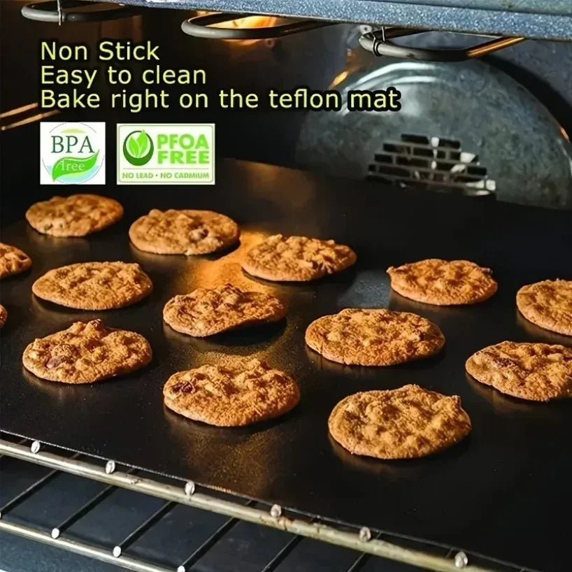 2-Pack Non-Stick Oven Liner & BBQ Grill Mat 60x40cm