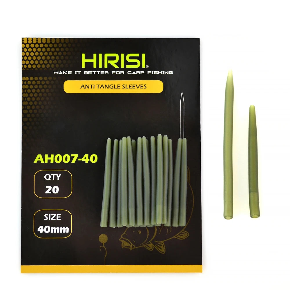 HIRISI 20Pcs Carp Fishing Anti-Tangle Sleeves, Hook Connection Protective Tubing, Practical Terminal Tackle Accessories Peaceful Pleasures Health and Wellness AH007-54mm