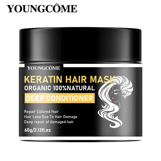 Keratin Hair Mask For Damage Hair Magical Treatment Frizzy Soft Smooth Shiny Professional Hair Straighten Conditioner Scalp Care Peaceful Pleasures Health and Wellness