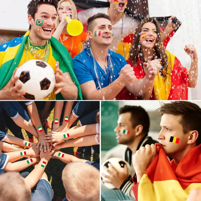 Waterproof Flag Tattoo Stickers – Brazil, USA & Germany Fans