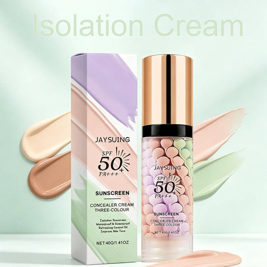 Tri-Color Correcting Sunscreen Primer – Waterproof Makeup Base Color Correcting Primer Oasis Select