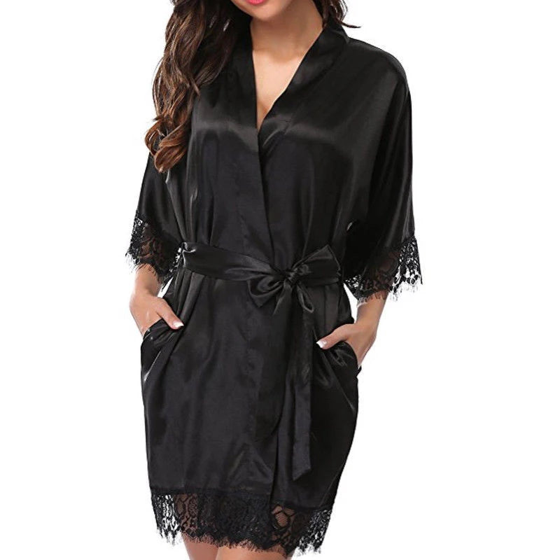 Women's Plus-Size Ice Silk Robe & Lingerie Set | Nightgown