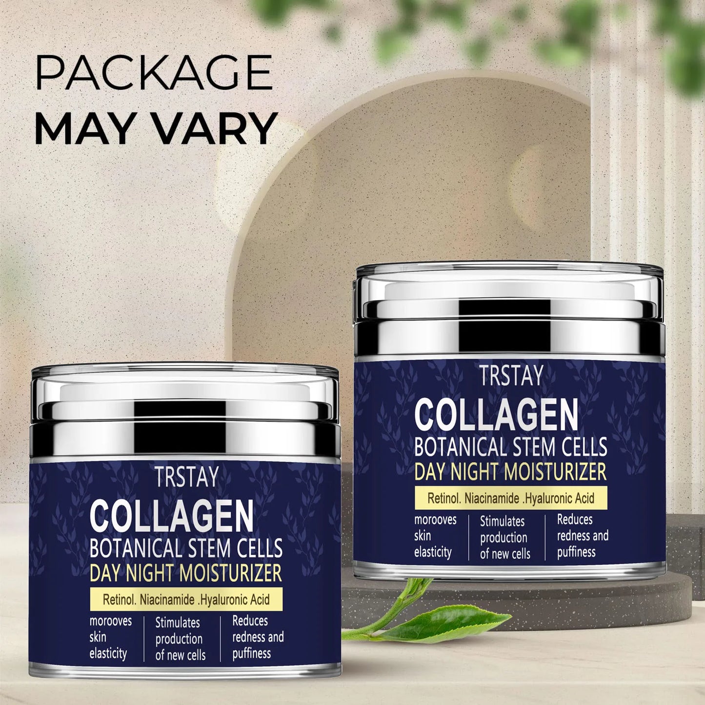 Collagen Face Moisturizer with Airless Pump - Collagen Botanical Stem Cells Cream for Skin with Retinol, Niacinamide Peaceful Pleasures Health and Wellness