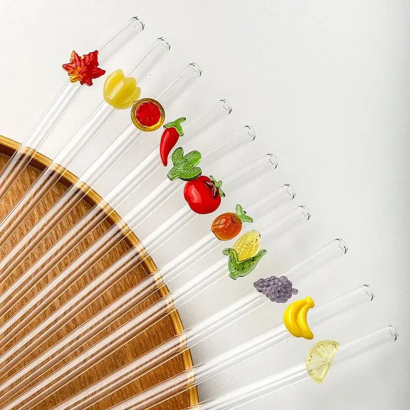 Reusable Glass Drinking Straw with Brush | BPA-Free Eco Gift